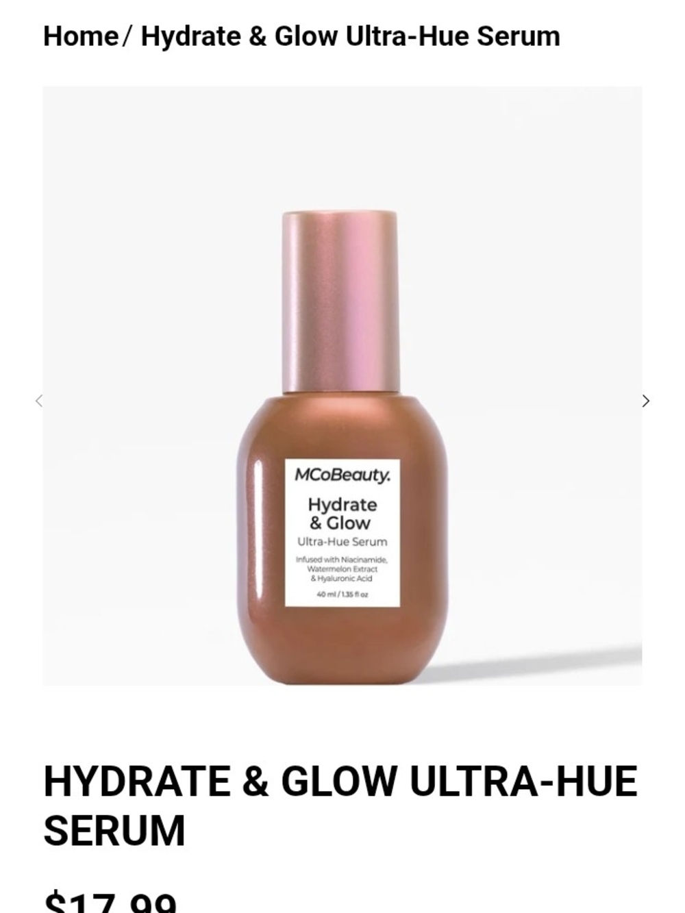 MCoBeauty Hydrate & Glow Ultra-Hue Serum – Brown